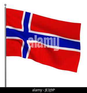 Pavillon norvégien. 3d illustration sur fond blanc Banque D'Images