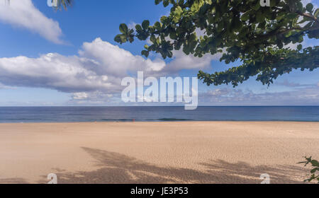 Plage vue aérienne sur la côte nord d'Oahu, Hawaii Banque D'Images