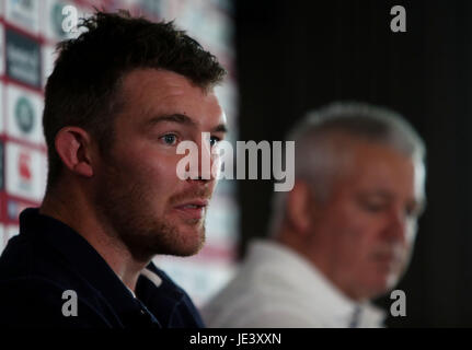 Les Lions britanniques et irlandais Peter O'Mahony lors de la conférence de presse le stade QBE, Auckland. Banque D'Images