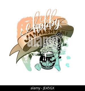 Happy janmashtami carte de vœux conception célébration Illustration de Vecteur