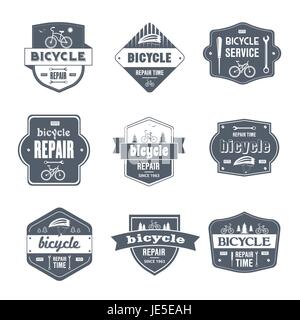 - Réparation de vélos vintage jeu de logos vectoriels Illustration de Vecteur