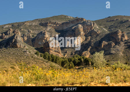 Belle Vallée de Alhama, La région viticole de Rioja, Espagne. Banque D'Images