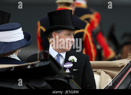 Le comte de Snowdon arrivant au cours de la troisième journée de Royal Ascot à Ascot Racecourse. Banque D'Images