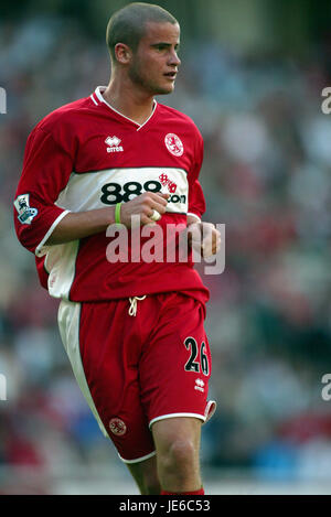 MATTHEW BATES MIDDLESBROUGH FC STADE RIVERSIDE MIDDLESBROUGH le 13 août 2005 Banque D'Images