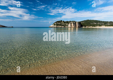 La célèbre plage de Voidokilia dans le Péloponnèse, l'une des plus belles plages de Grèce Banque D'Images