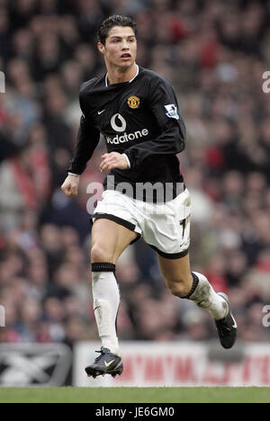 CRISTIANO RONALDO MANCHESTER UNITED FC ANFIELD LIVERPOOL ANGLETERRE 15 Janvier 2005 Banque D'Images