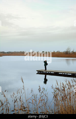 L'observation des oiseaux à la lagune, Mira Portugal Banque D'Images