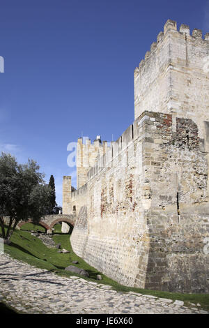 Portugal, Lisbonne, le Castelo de Sao Jorge, Banque D'Images