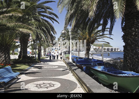 Portugal, Madère, Santa Cruz, banque, promenade, Banque D'Images