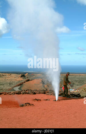 À partir de la vapeur d'un volcan, Lanzarote, îles Canaries Banque D'Images