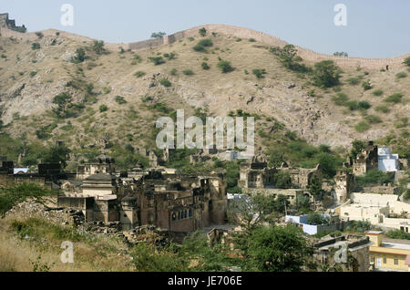 L'Inde, Rajasthan, Jaipur, Shiromani, vieux temple pièce jointe, Banque D'Images