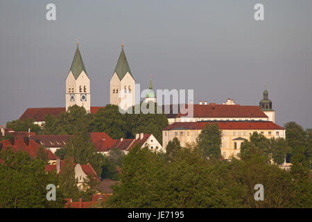 À voir la cathédrale de Freising, Freisinger, Cathedral Mountain, bavarois, l'Allemagne, Munich, Haute-bavière environs, Banque D'Images