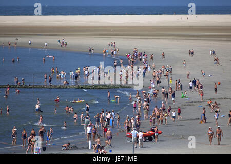 Allemagne, Basse-Saxe, les Frisons de l'Est, Borkum, étés sur la plage principale, Banque D'Images