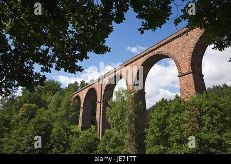 Allemagne, Hesse, Hesse du sud, ode bois, brook Mar, viaduc, viaduc, Himbächel Banque D'Images