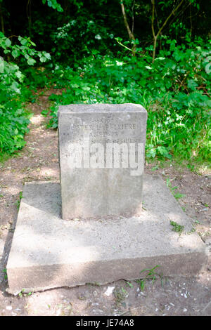 La tombe du Major Peter Labelliere excentrique qui est enterré en bas à Fort Hill à Dorking, Surrey, Angleterre. Banque D'Images