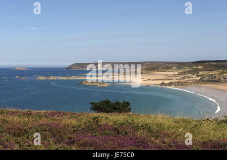 Europe, France, Bretagne, Côte d'Emeraude, le Cap Fréhel, Sables-d'Or les pin, paysages côtiers, Banque D'Images