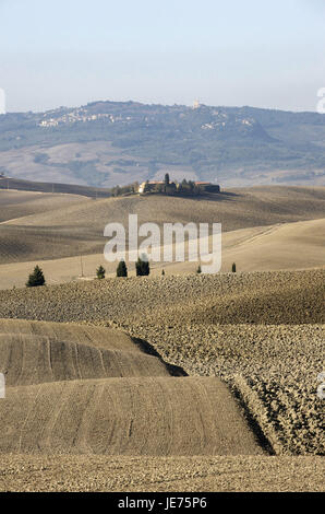 L'Italie, l'Europe, Toscane, paysage avec Val d'Orcia, Banque D'Images