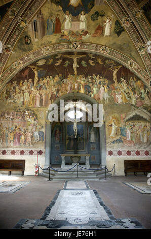 Italie, Toscane, Florence, église Santa Maria Novella, groupe espagnol, fresques, Banque D'Images