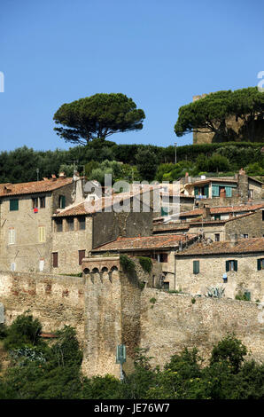 L'Italie, la Toscane, la Maremma, Castiglione della Pescaia, vue sur la ville, Banque D'Images