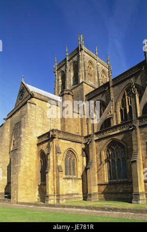 La Grande-Bretagne, l'Angleterre, Somerset, Sherborne, abbaye, détail, l'Europe, destination, ville, lieu d'intérêts, d'un bâtiment, d'architecture, cloître, bâtiment Cloister, église, cathédrale, église, construction, sacrée la foi, la religion, le christianisme, à l'extérieur, ensoleillée, déserté, l'architecture, de la culture, Banque D'Images