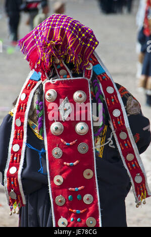 Fête traditionnelle des souches en Gerze dans l'ouest du Tibet, l'Asie, Banque D'Images