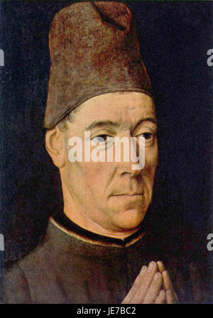 Une peinture de Dieric bouts, un artiste des premiers pays-Bas connu pour ses représentations détaillées de sujets religieux et laïcs. Cette œuvre illustre son approche méticuleuse du réalisme, capturant des figures et des paysages avec précision et émotion, caractéristique des flamands du XVe siècle Banque D'Images