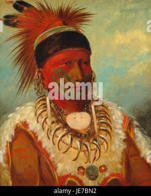 George Catlin - Le nuage blanc, grand chef de l'Iowas - Banque D'Images