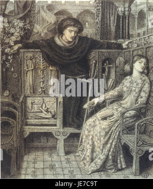 Dante Gabriel Rossetti - Hamlet et Ophélie Banque D'Images
