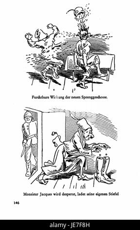 Un extrait du deuxième volume de 'Busch Werke', illustrant les œuvres satiriques et humoristiques de Wilhelm Busch, dessinateur et auteur allemand. Banque D'Images