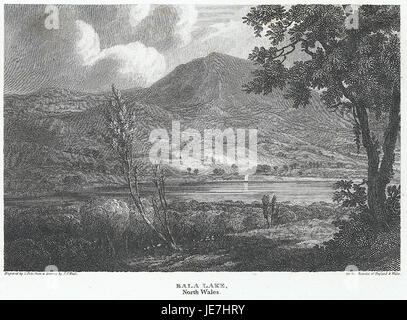 Bala Lake, situé dans le nord du pays de Galles, est le plus grand lac naturel du pays de Galles. C'est un endroit populaire pour les activités de plein air comme la pêche, le canotage et la randonnée. Le lac est situé dans le pittoresque parc national de Snowdonia, entouré de montagnes et de paysages pittoresques, ce qui en fait une attraction naturelle clé dans la région. Banque D'Images