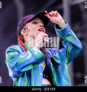 Belfast, Irlande du Nord. 22/06/2017 - Vélo et PSNI Ulster lancement campagne de sécurité routière, les automobilistes disent comment dépasser les cyclistes en toute sécurité Banque D'Images