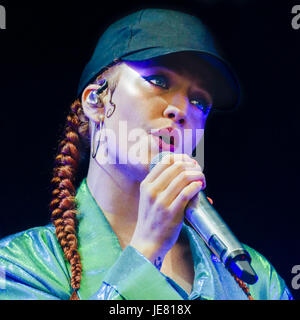 Belfast, Irlande du Nord. 22/06/2017 - Vélo et PSNI Ulster lancement campagne de sécurité routière, les automobilistes disent comment dépasser les cyclistes en toute sécurité Banque D'Images