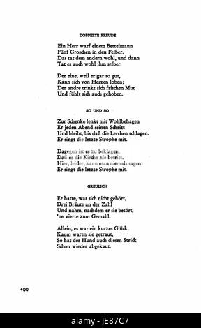 Ceci est la page 398 du quatrième volume du 'Busch Werke', une collection complète d'œuvres de Wilhelm Busch, connu pour ses dessins humoristiques et ses histoires satiriques. Banque D'Images