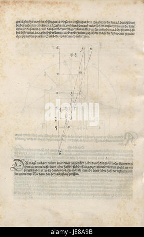 'Underweysung der Messung' d'Albrecht Dürer, publié en 162, offre des instructions détaillées sur les techniques de mesure géométrique. Ce travail est une contribution significative à la compréhension de la géométrie et des proportions à la Renaissance. Banque D'Images