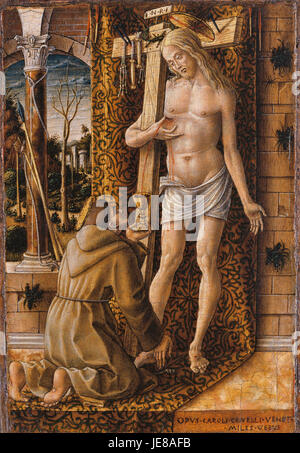 Carlo Crivelli - Saint François le prélèvement du sang du Christ - Banque D'Images