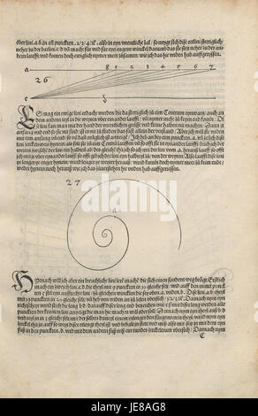 Underweysung der Messung d'Albrecht Dürer est un traité sur la mesure et la perspective, illustrant l'expertise de Dürer dans les techniques mathématiques et artistiques. Le livre présente des méthodes de dessin et de compréhension de la géométrie et des proportions en multiples Banque D'Images