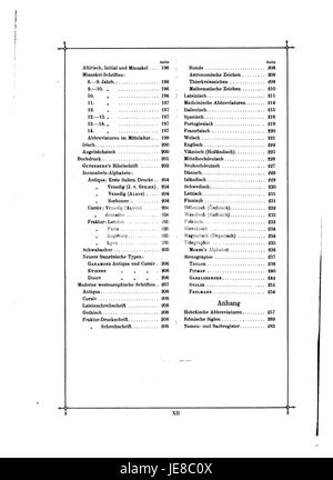 Entrée 015 de 'Das Buch der Schrift' de Faulmann, discutant des aspects des systèmes d'écriture et de leur développement historique. Banque D'Images