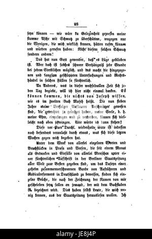Un extrait de 'de Bericht aus seinem Leben' d'Arndt, une œuvre littéraire traitant de certains aspects de la vie et de la philosophie de l'auteur. Banque D'Images