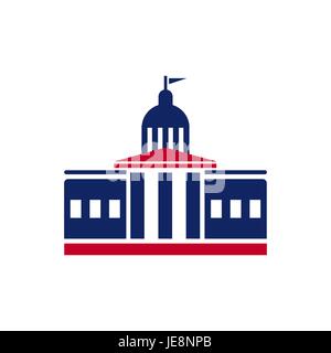 Vector illustration de la Maison Blanche à Washington DC. La résidence du président américain. Illustration de Vecteur