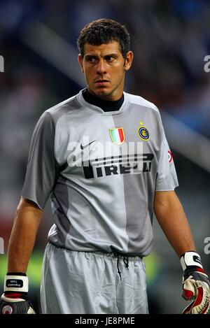 Maillot Entraînement Francesco Toldo - Inter Milan - Porté En UCL - Orange