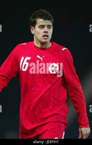 TRANQUILLO BARNETTA SUISSE & Bayer Leverkusen Hampden Park Glasgow Ecosse 01 Mars 2006 Banque D'Images