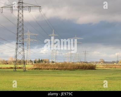 Une photographie prise le 3 novembre 2013, montrant le Hockenheimer Rheinbogen, une réserve naturelle le long du Rhin en Allemagne, capturant le paysage et les caractéristiques environnementales. Banque D'Images