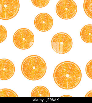 Illustration Seamless Texture avec des tranches d'Oranges, de fond juteux - Banque D'Images