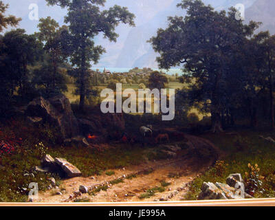 Ce gros plan du lac de Bierstadt à Lucerne, en Suisse, capture son paysage serein et pittoresque. Le lac est connu pour ses eaux tranquilles et ses environs pittoresques. Banque D'Images