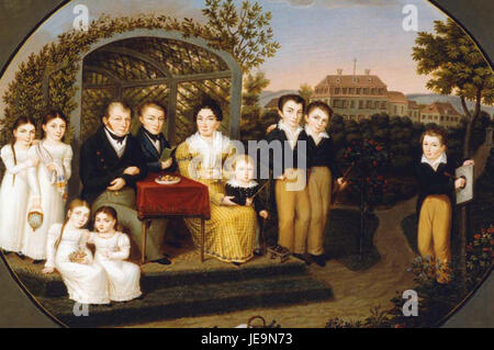 Bankier Jacob Friedrich Schmid mit Familie um 1820 Banque D'Images