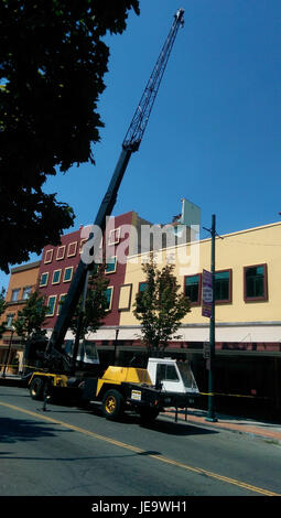 Le tremblement de terre de South Napa en 2014 a causé d'importants dégâts, notamment l'effondrement partiel d'un bâtiment sur Georgia Street à Vallejo, en Californie, soulignant le pouvoir destructeur de l'activité sismique. Banque D'Images