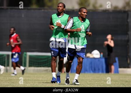 DIDIER DROGBA CHELSEA FC ALESSANDRA BIANCHI FLORENT WESTWOOD UCLA LOS ANGELES USA 12 Juillet 2007 Banque D'Images