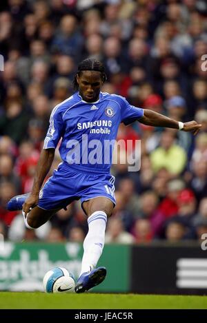 DIDIER DROGBA CHELSEA FC ANFIELD LIVERPOOL ANGLETERRE 19 Août 2007 Banque D'Images