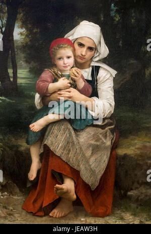 William-Adolphe Bouguereau (1825-1905) - Frère et Sœur (1871) Banque D'Images