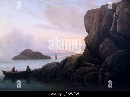 Carl Gustav Carus - Abend am Meer (1820-25) Banque D'Images